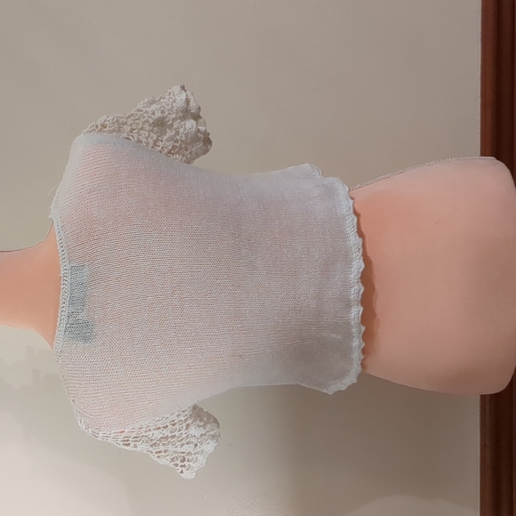 one step up white crochet crop sweater, Girl's Large - Picture 4 of 6